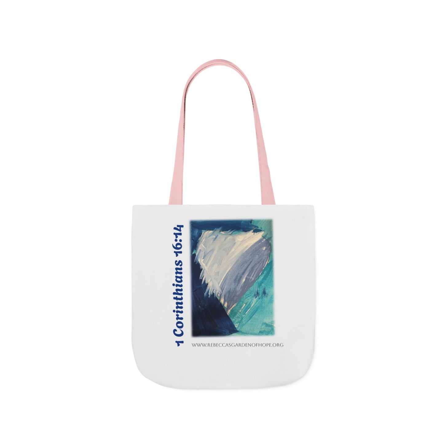 Blue Heart Tote Bag - 1 Corinthians 16:14