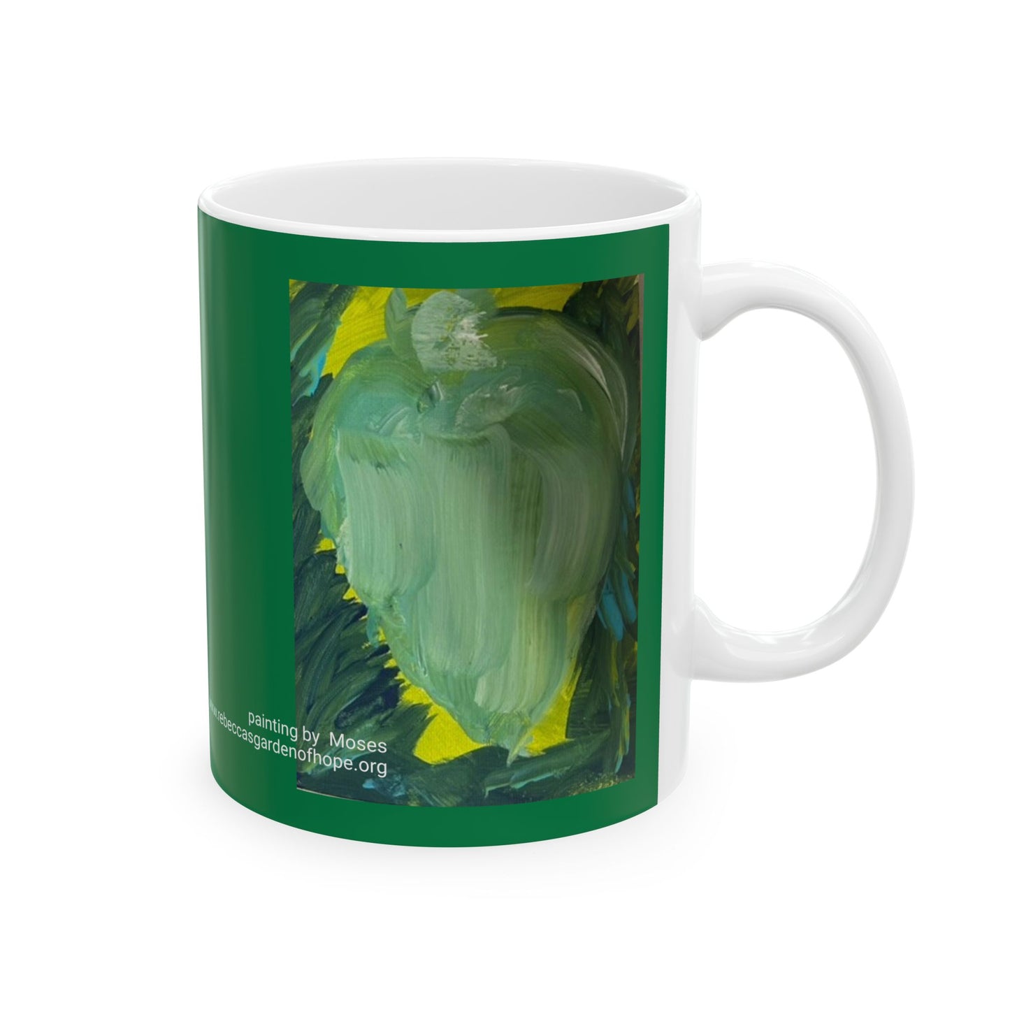 Green Heart Ceramic Mug 11oz