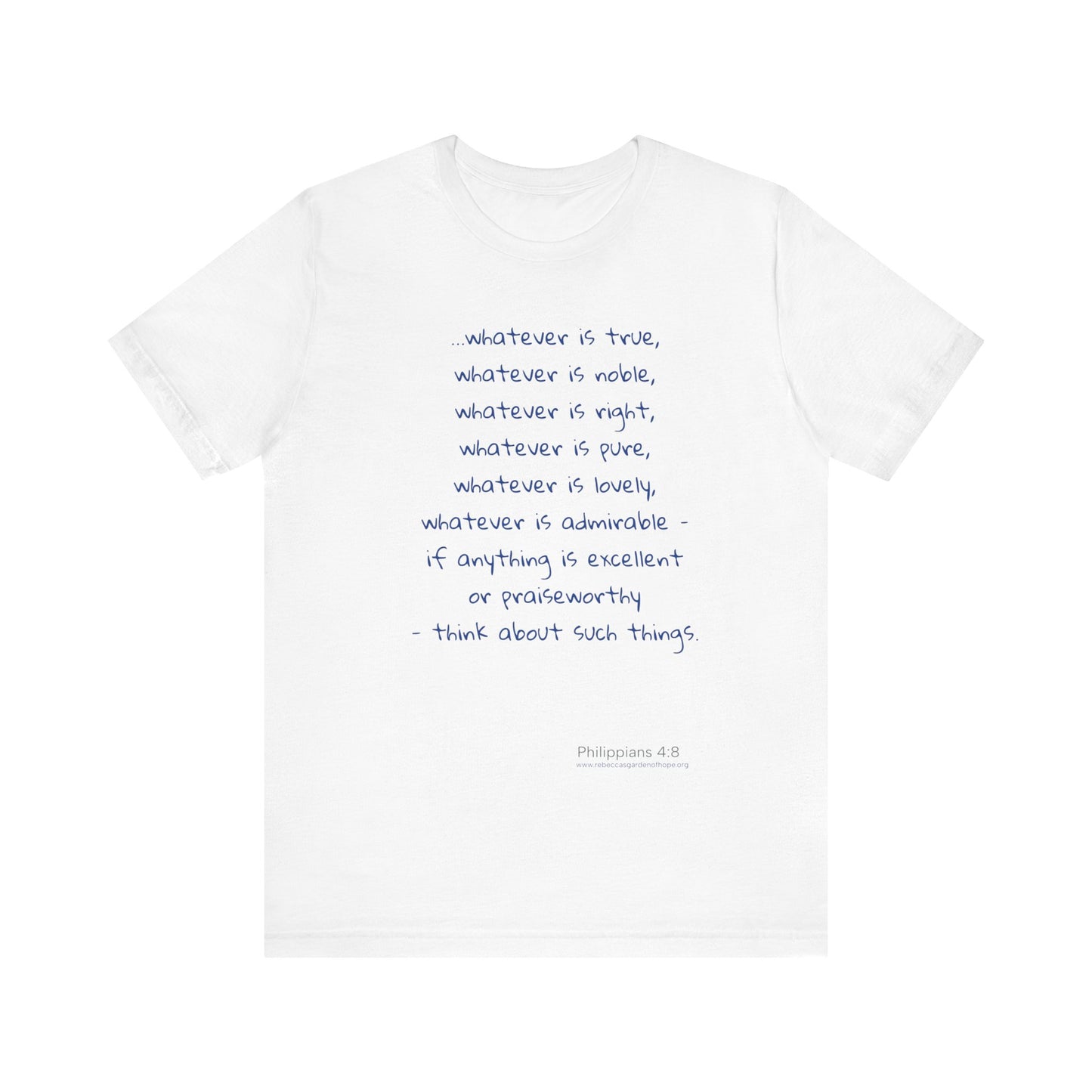 Philippians 4:8 - Unisex Jersey Short Sleeve Tee