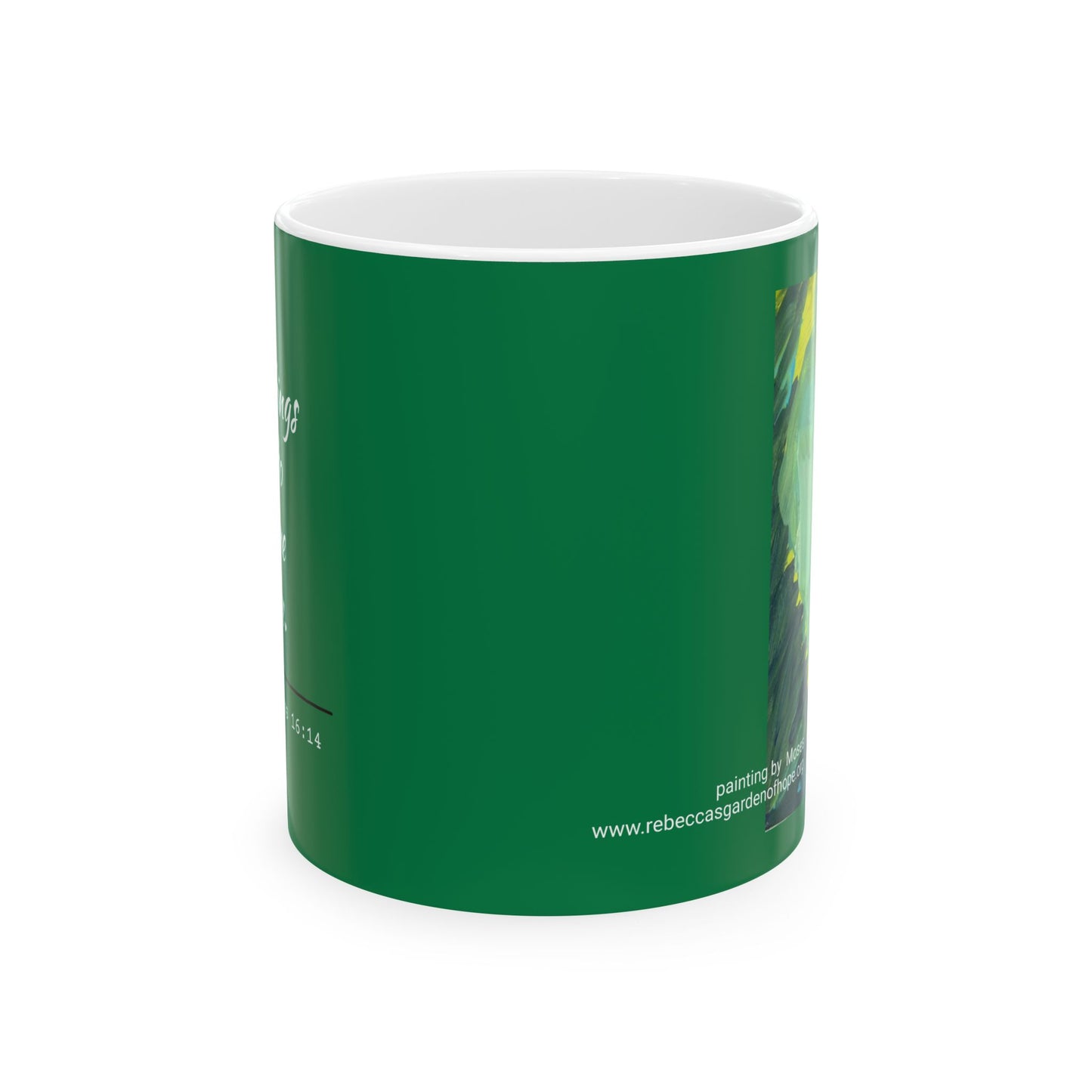 Green Heart Ceramic Mug 11oz