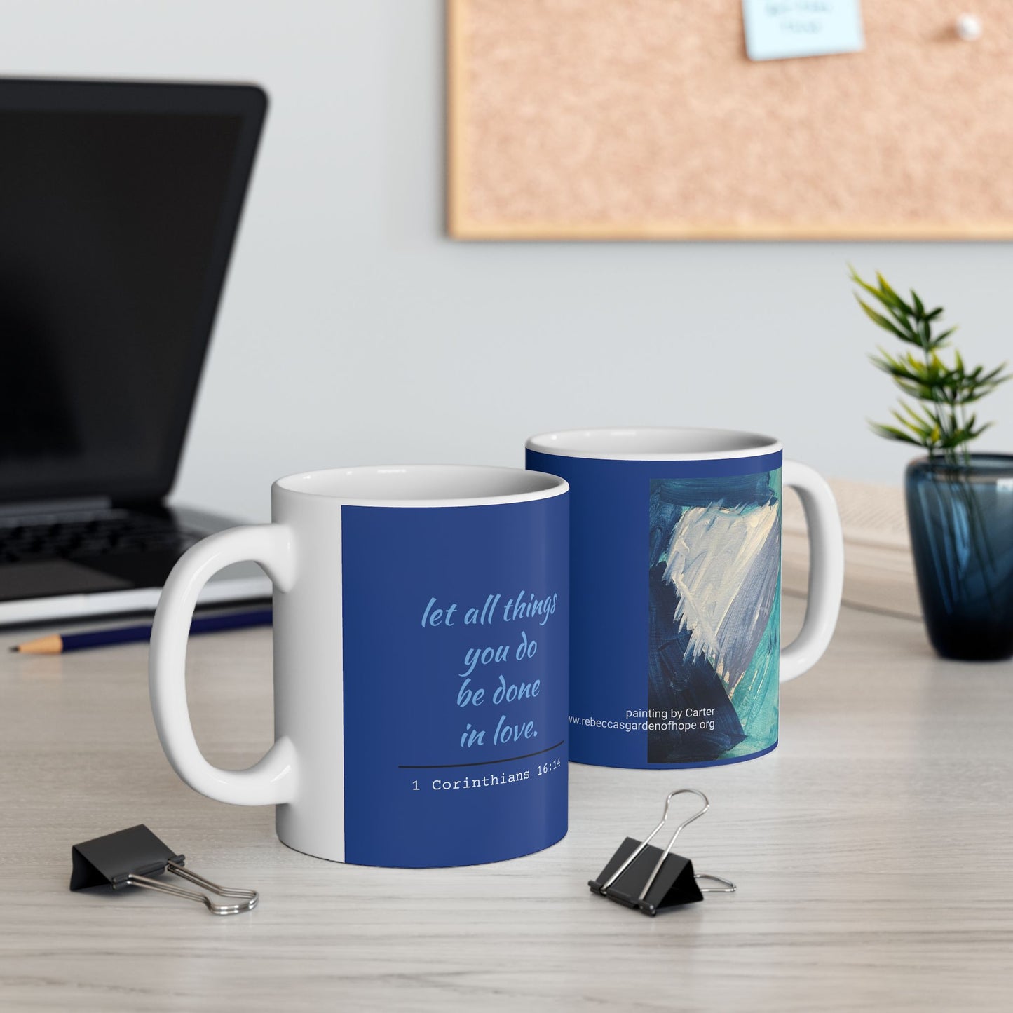 Blue Heart Ceramic Mug 11oz